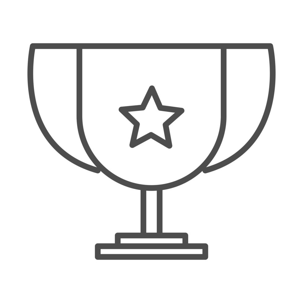 trophy award success competition line style icon vector