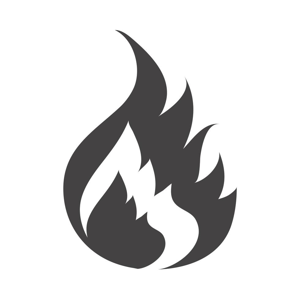 fire flame burning hot glow silhouette design icon vector