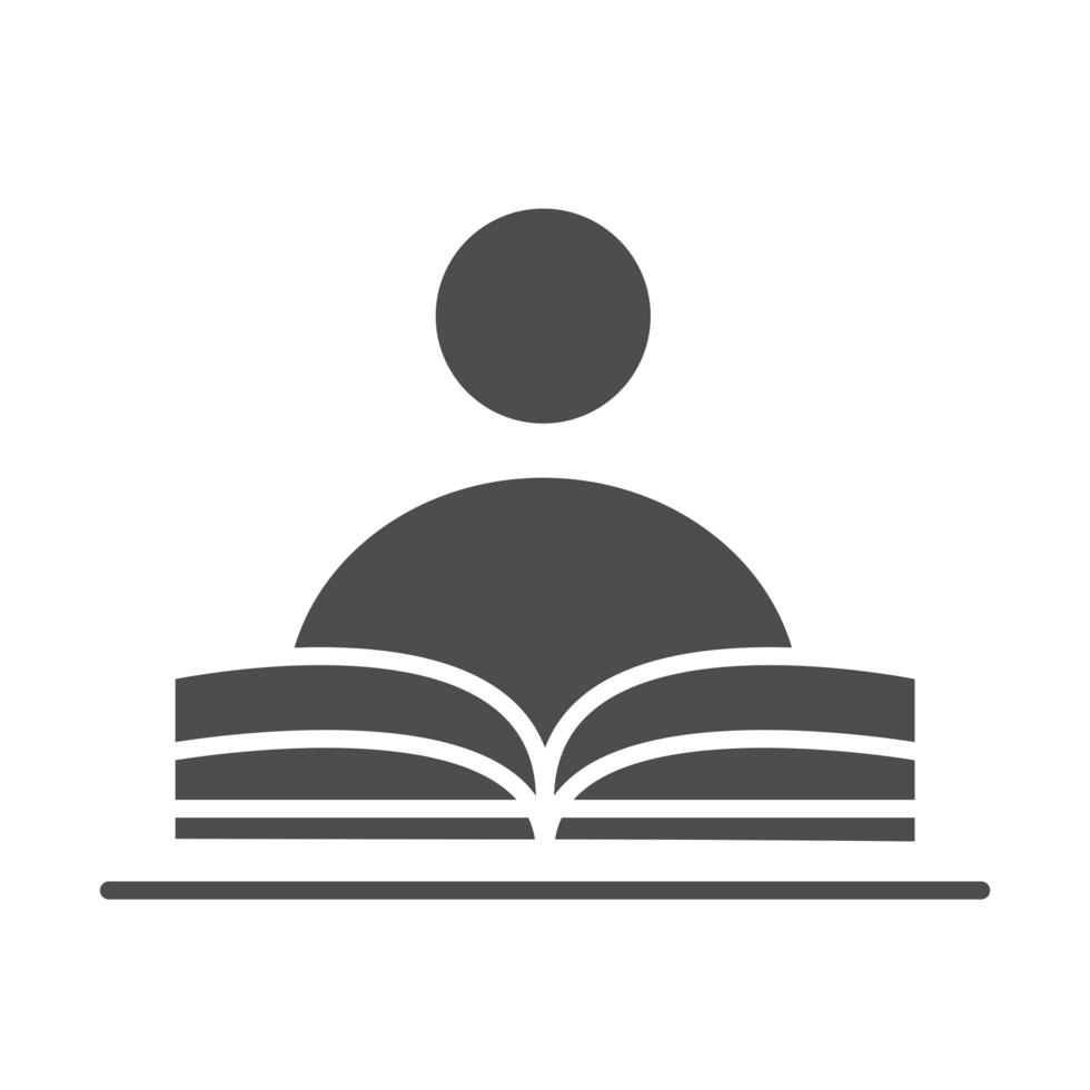 enseñar a los estudiantes de la escuela y la educación a leer un libro  icono de estilo de silueta 2563696 Vector en Vecteezy