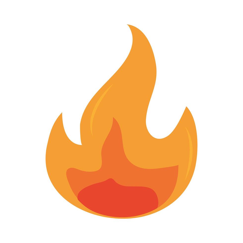 fuego llama ardiente resplandor caliente icono de diseño plano vector