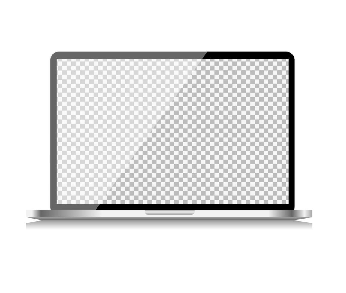 Realistic Computer Laptop Isolated on White Background vector