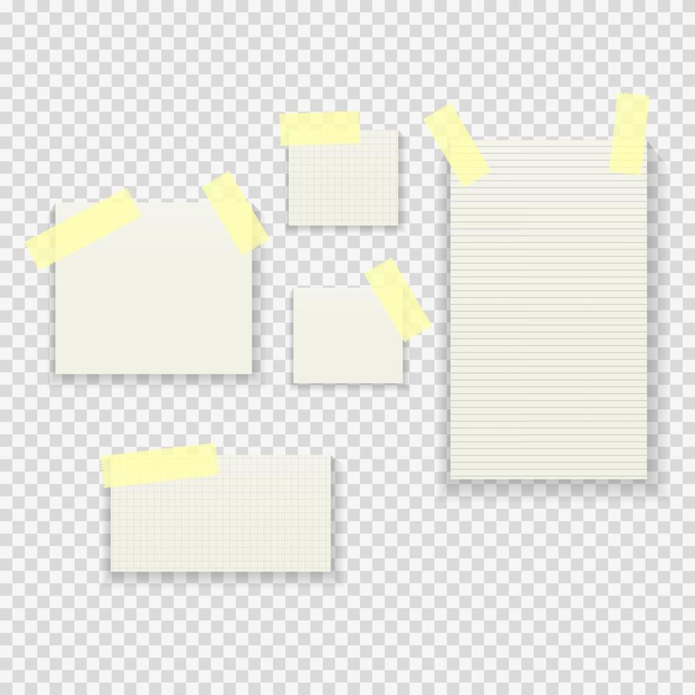 Sticky Paper Notes Pack Collection Set vector