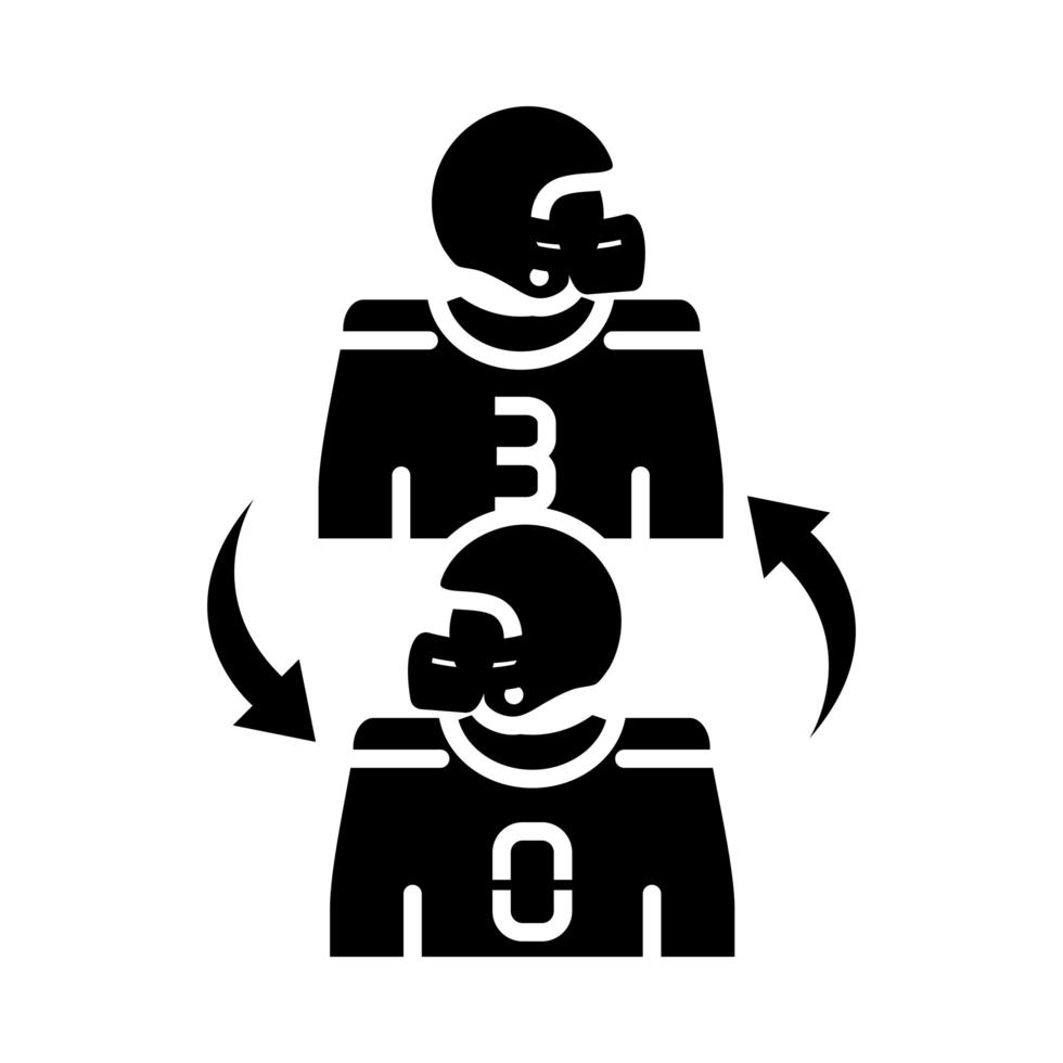 american football players game sport professional and recreational silhouette design icon vector