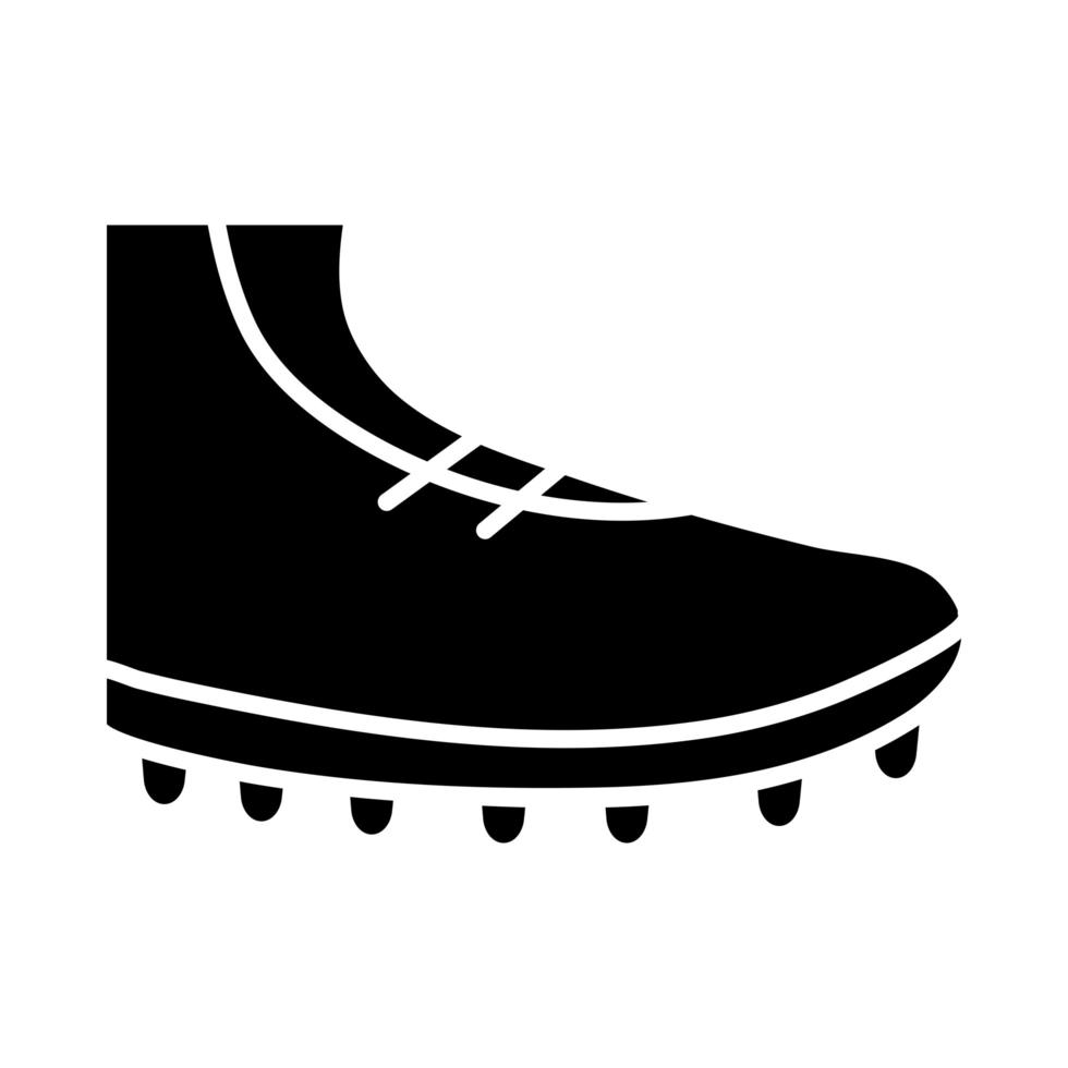 american football boot sportswear game sport professional and recreational silhouette design icon vector