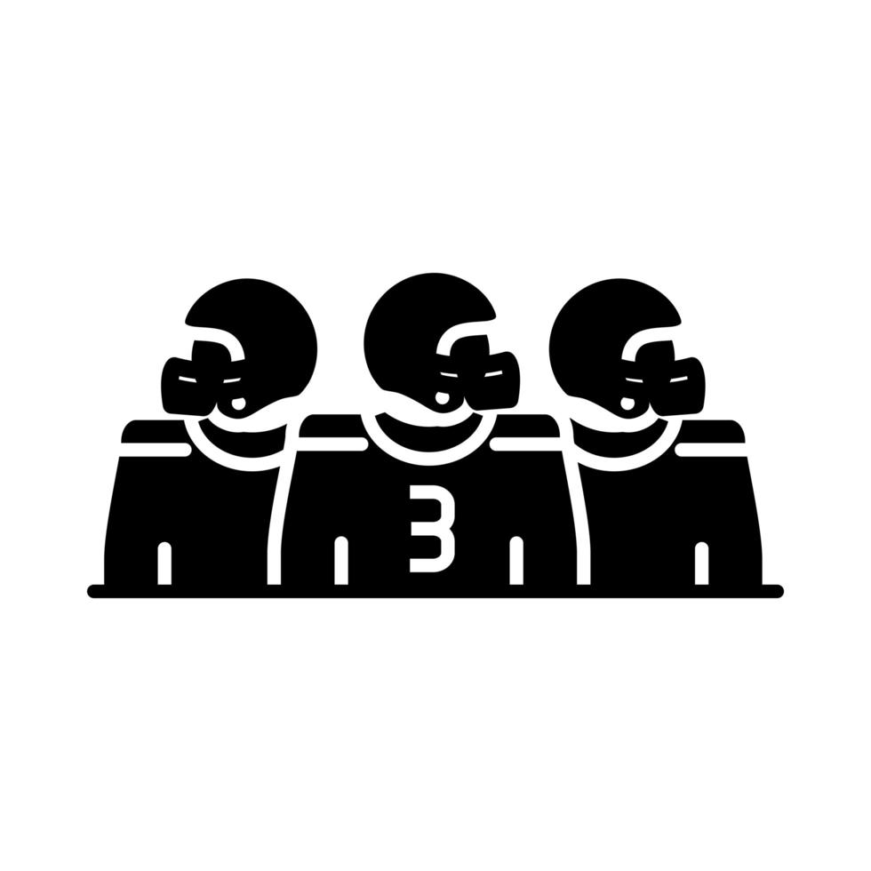 american football team players game sport professional and recreational silhouette design icon vector