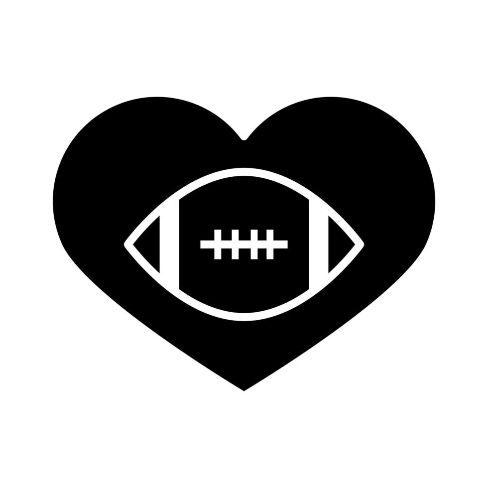 american football love game sport professional and recreational silhouette design icon vector