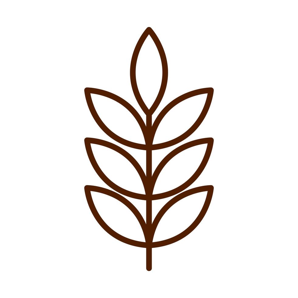 healthy food menu fresh nutrition wheat line style icon vector
