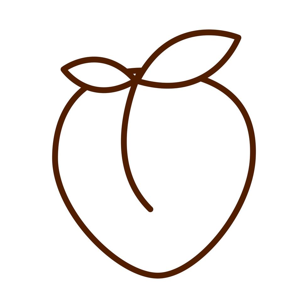healthy food fresh fruit peach product line style icon vector