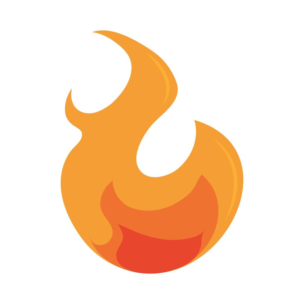 fire flame burning hot glow flat design icon vector