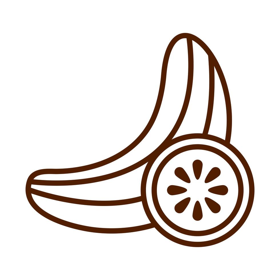 icono de estilo de línea de ingrediente crudo de pepino vegetal fresco de alimentos saludables vector