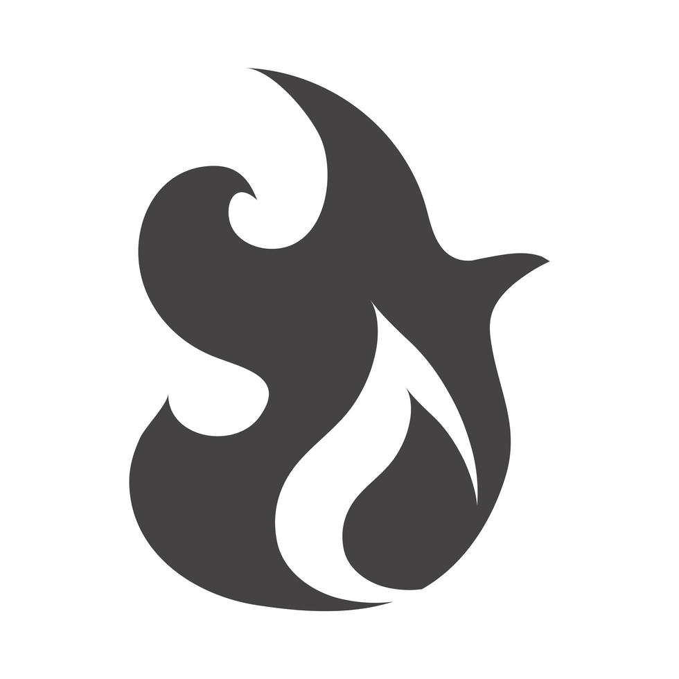 fire flame burning hot glow silhouette design icon vector