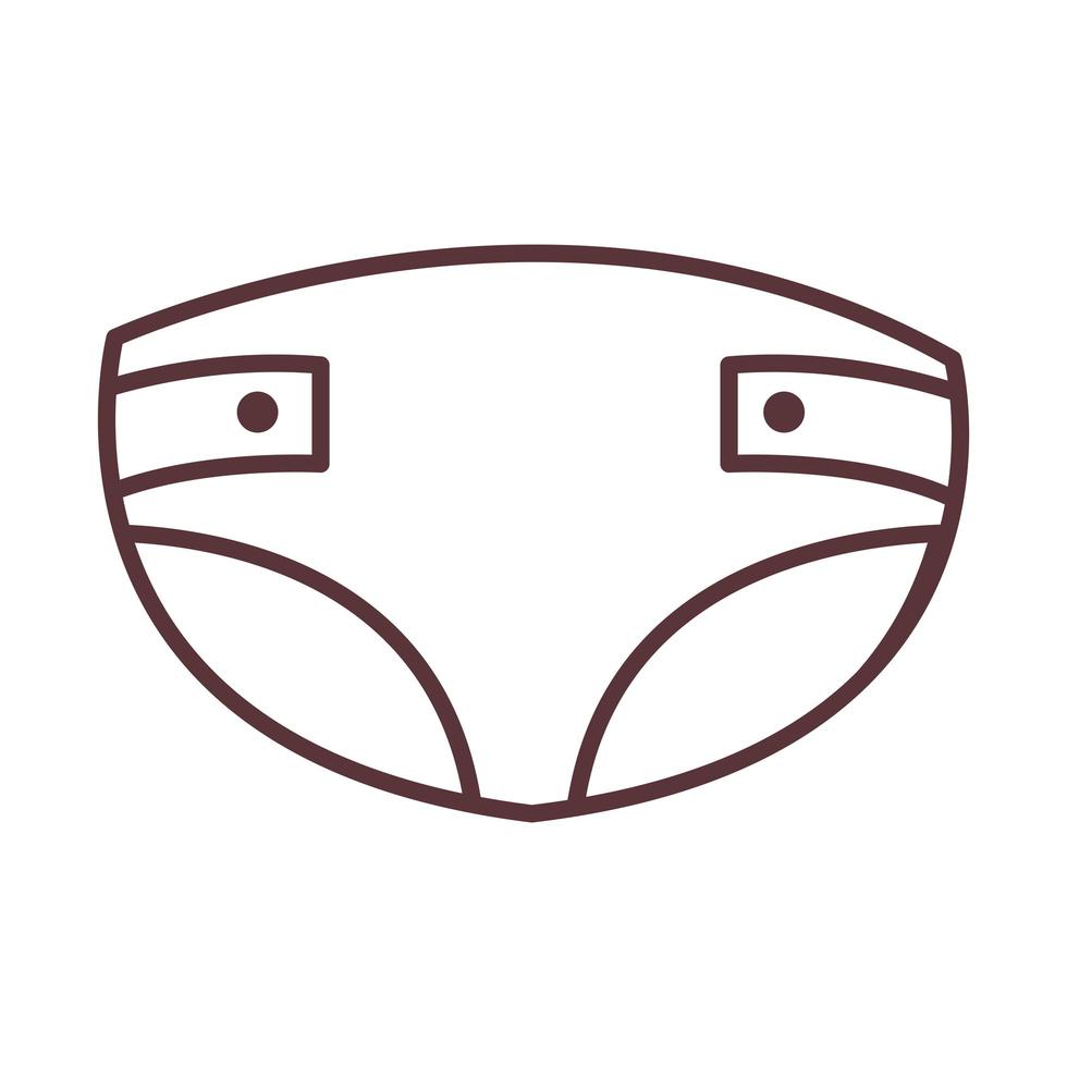 baby diaper clothes garments for infant kids line style icon vector