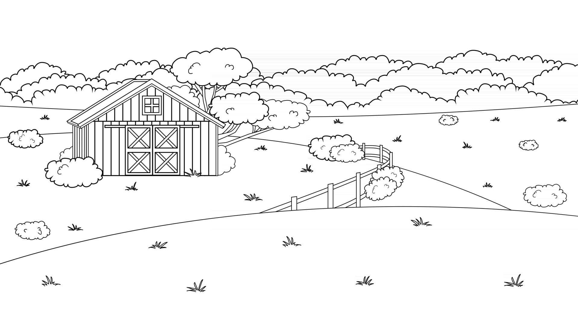 Farm Fence Coloring Page