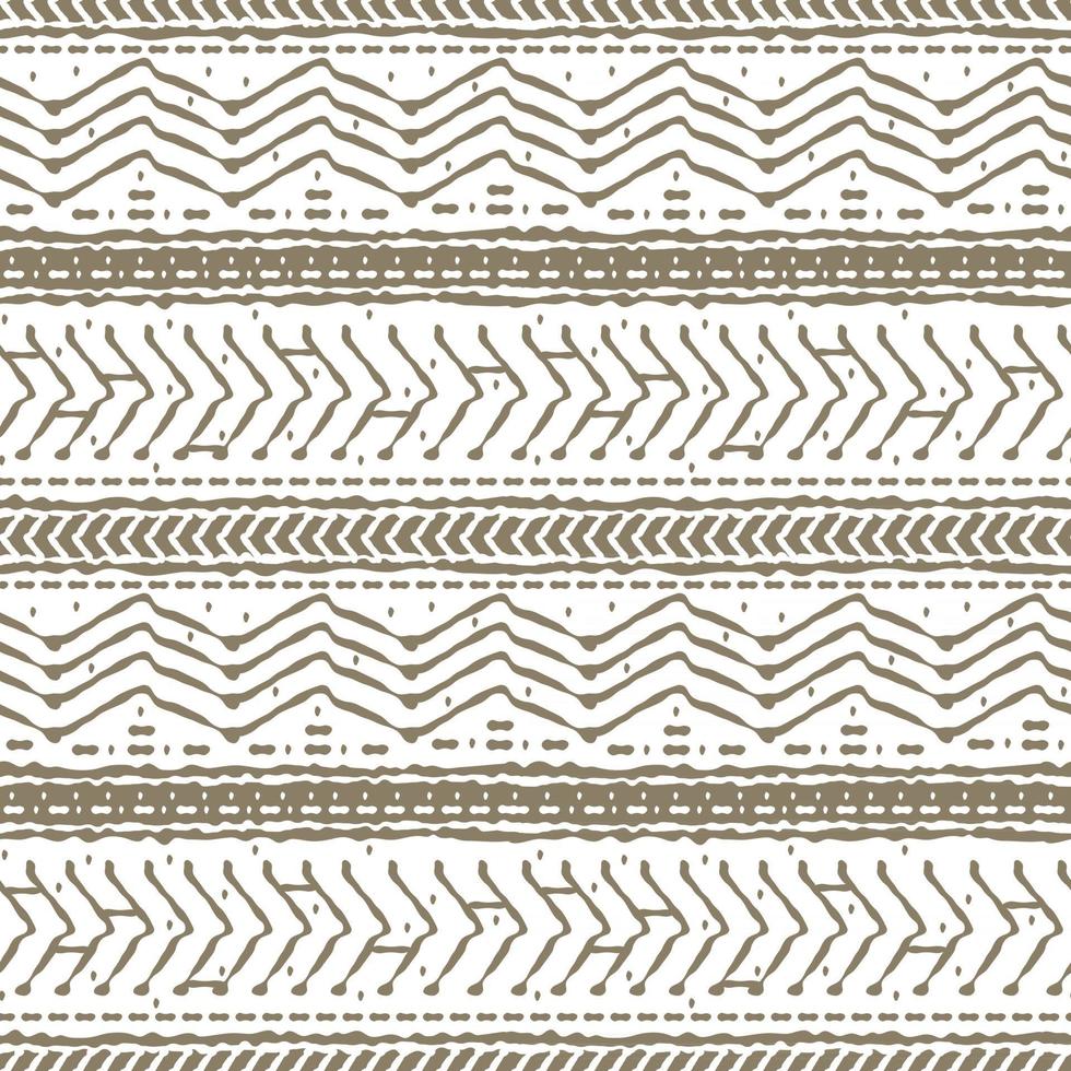 Brown Scandinavian white abstract seamless repeat endless pattern broken and dotted line zigzag circles or dots and other shapes Rough curved lines hand drawn emulation effect vector