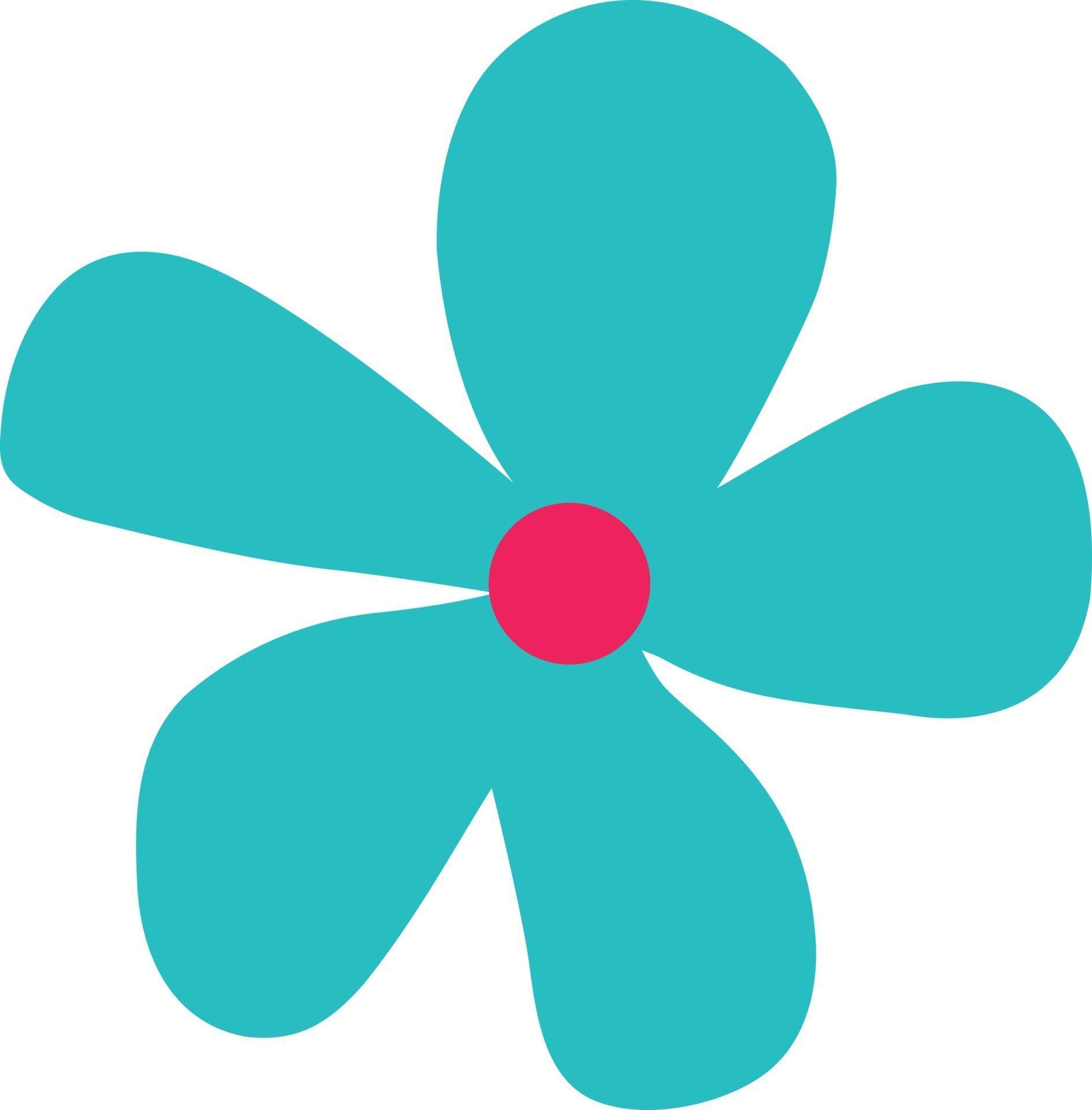 Turquoise flower. Vector illustration in the doodle style. 2564047
