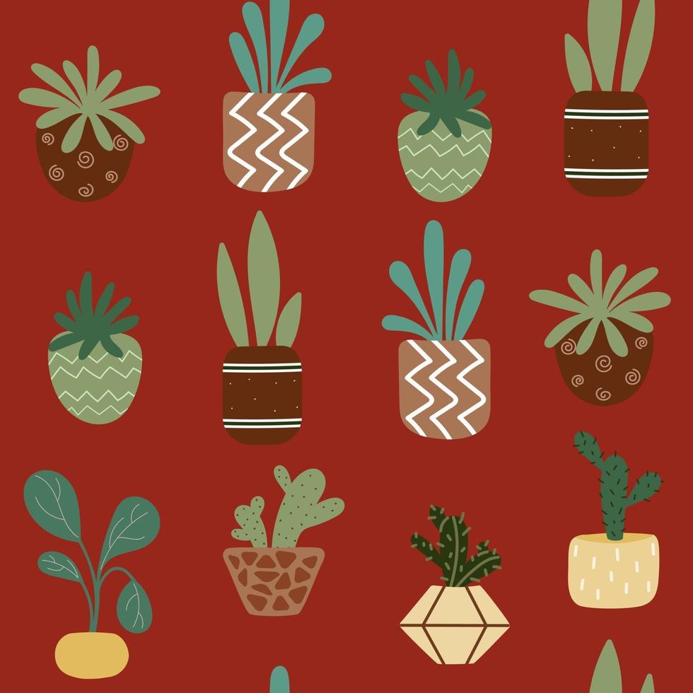 home plants pattern. vector illustration