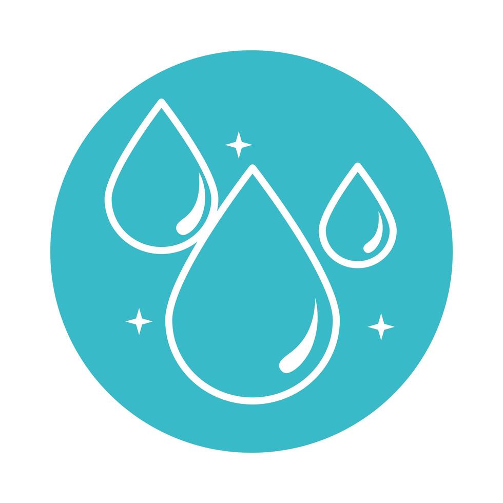 mineral drops water nature liquid blue block style icon vector