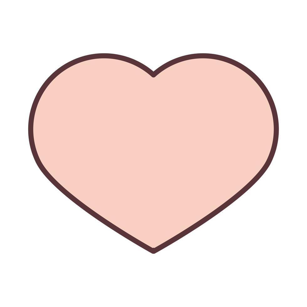 love heart romantic feeling line and fill icon vector