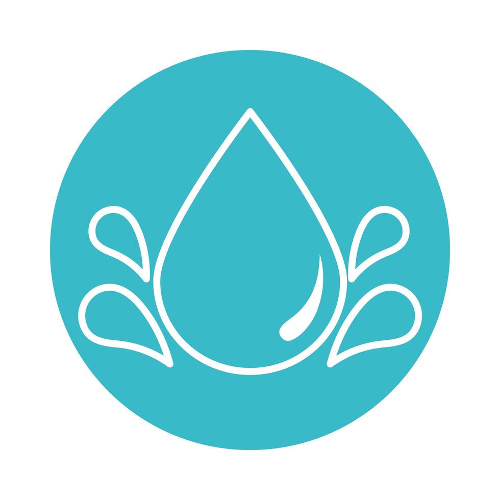 drops water fresh nature liquid blue block style icon vector