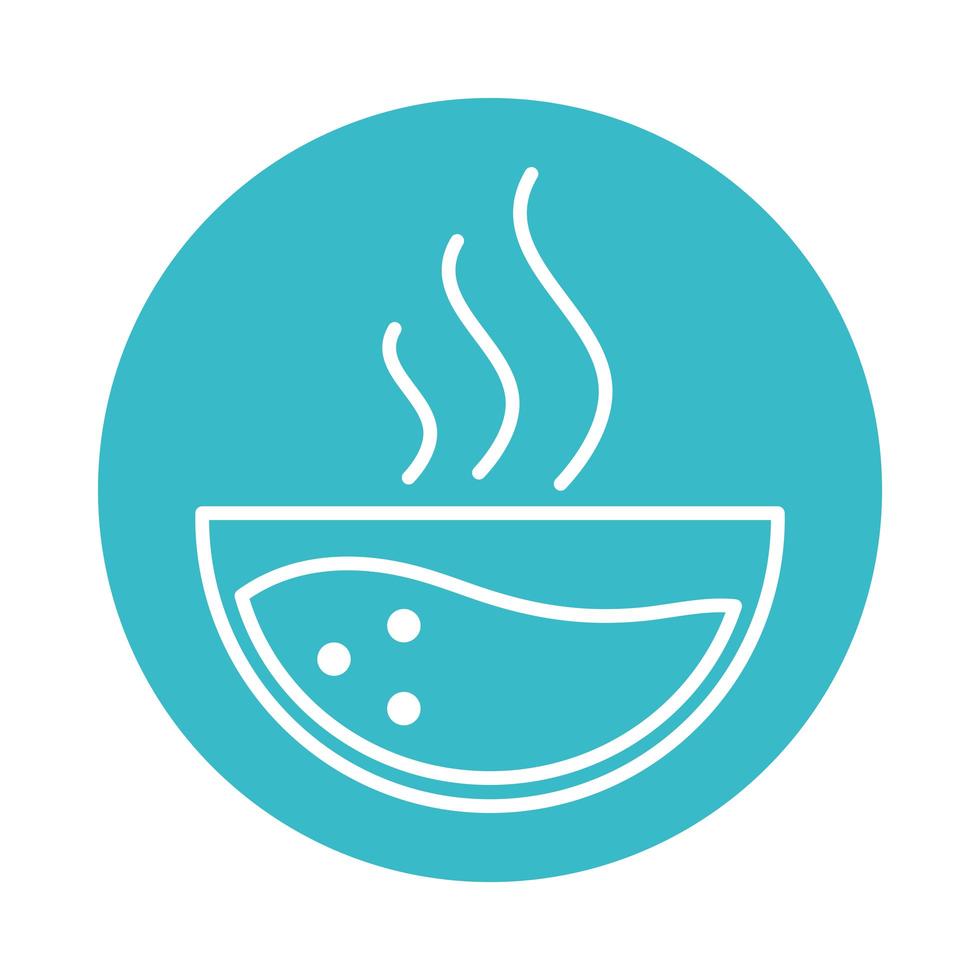 hot water in bowl nature liquid blue block style icon vector
