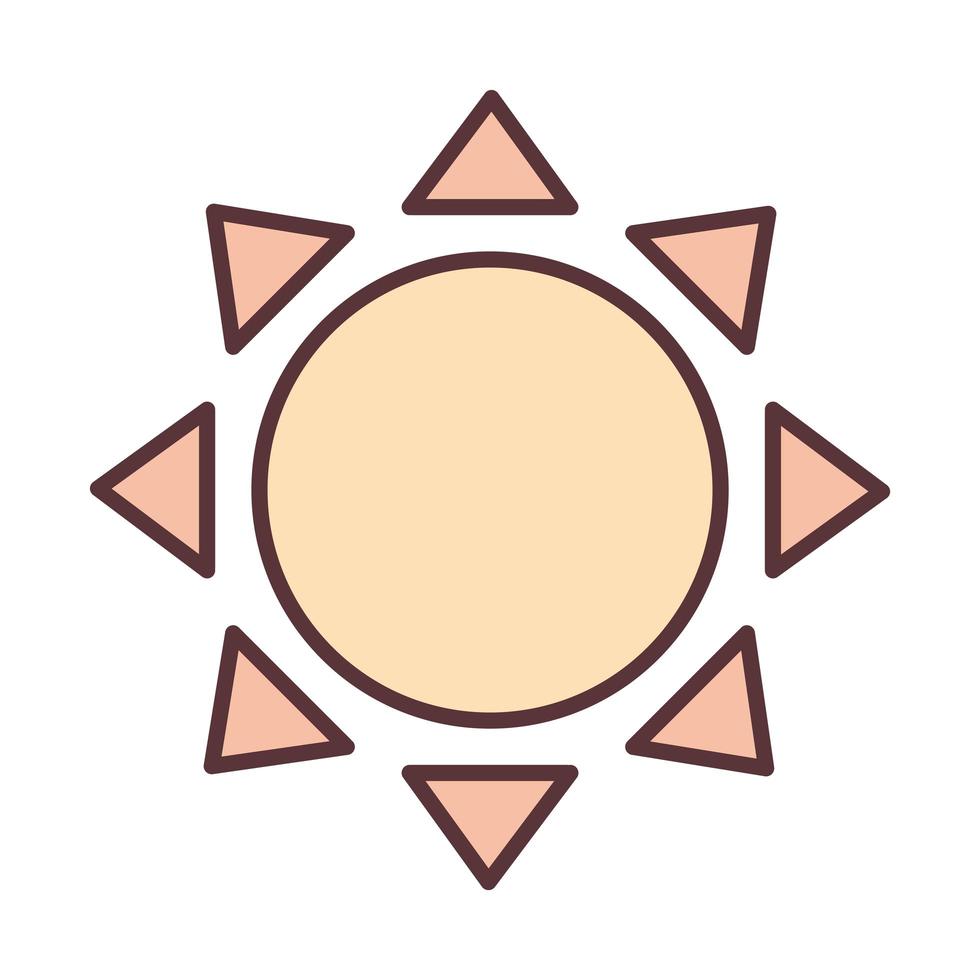 sun weather summer hot summer line and fill icon vector