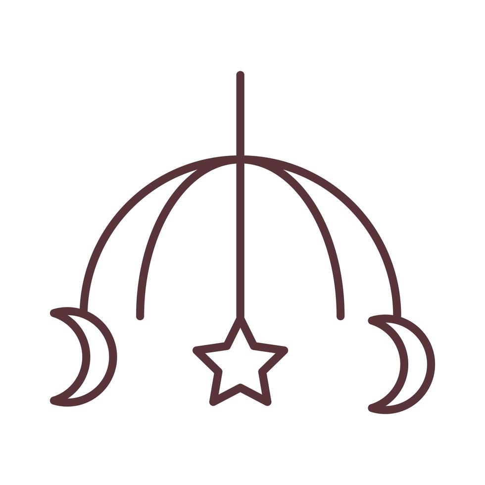 baby crib mobile toy object newborn template line design icon vector