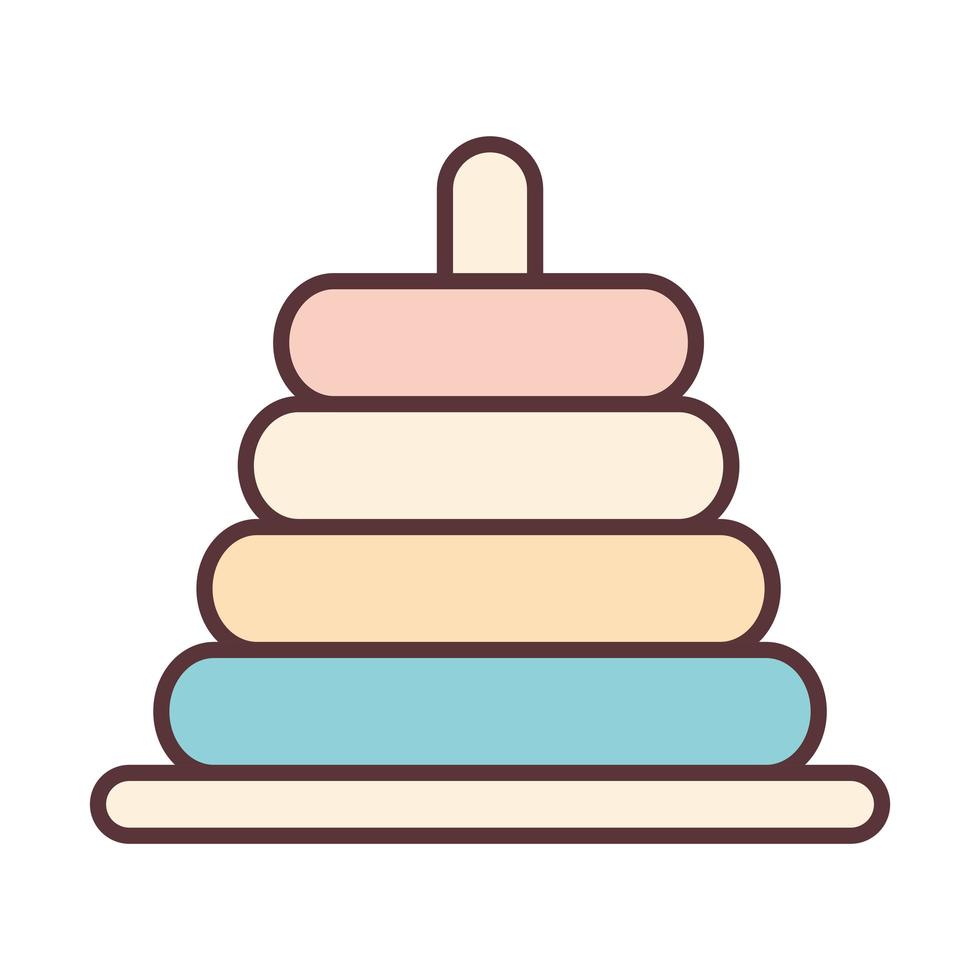 baby pyramid toy object newborn template line and fill design icon vector