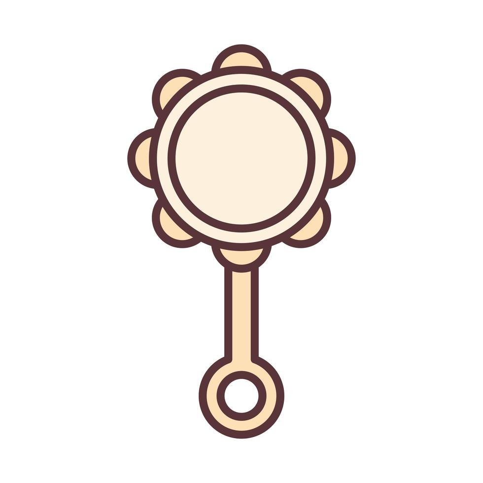 baby rattle toy object newborn template line and fill design icon vector
