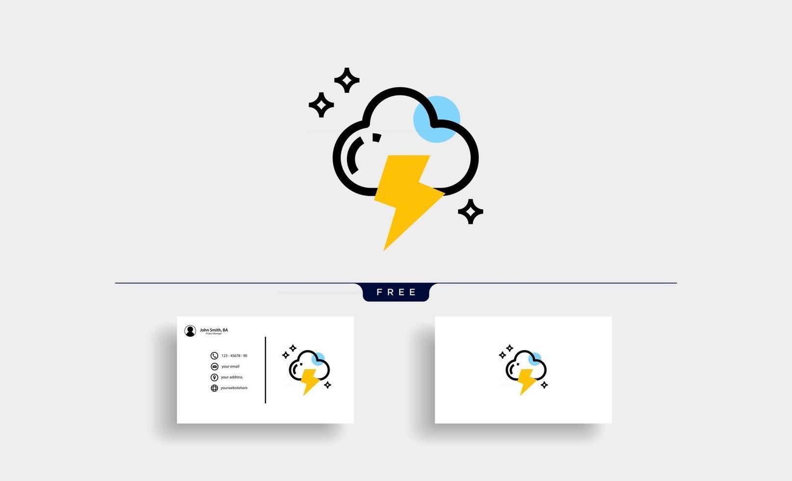 diseño de icono de vector de nube y trueno