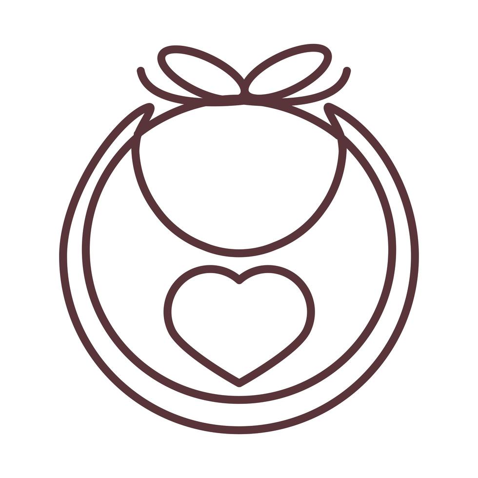 baby bib clothes garments for infant kids line style icon vector