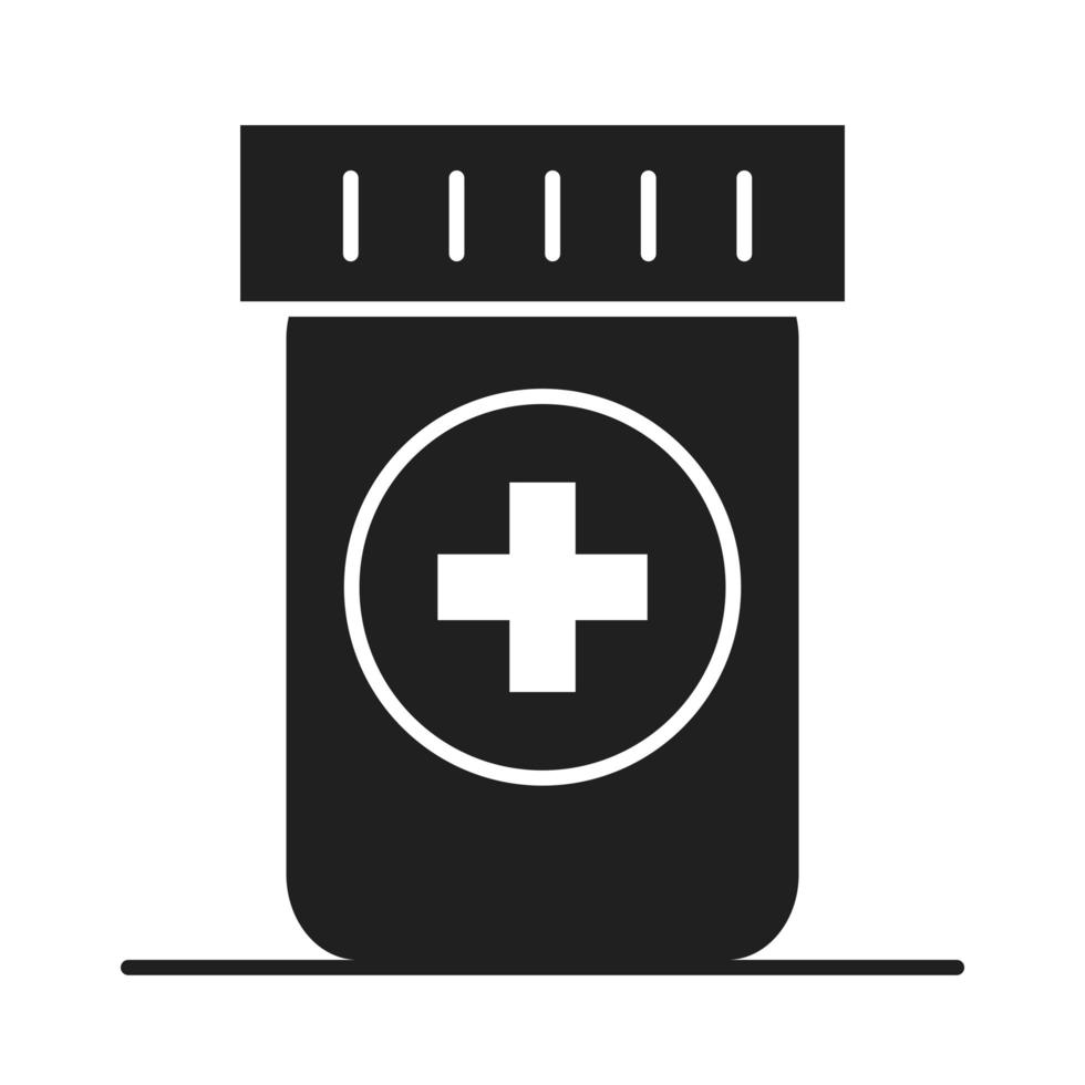 medicine bottle healthcare medical and hospital pictogram silhouette style icon vector