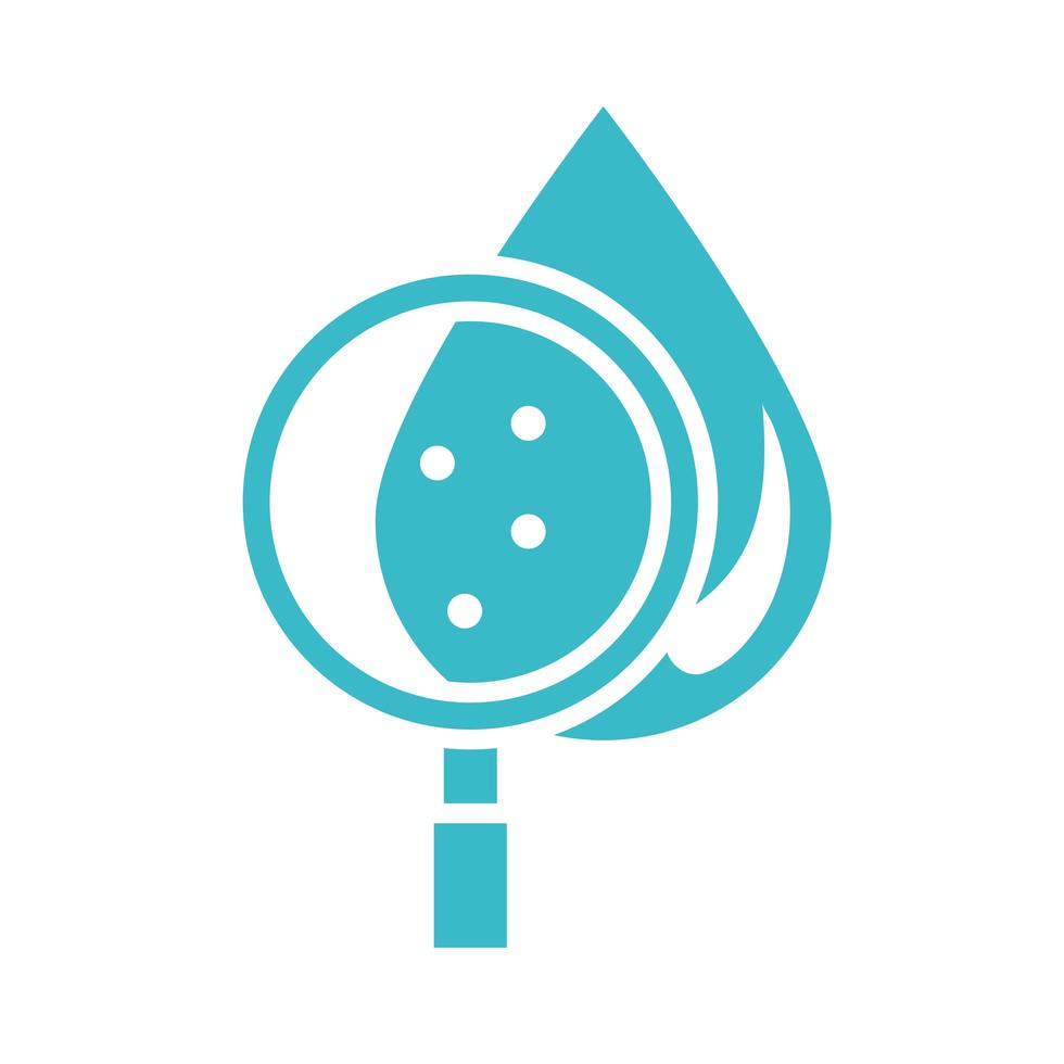 analysis water drop nature liquid blue silhouette style icon vector