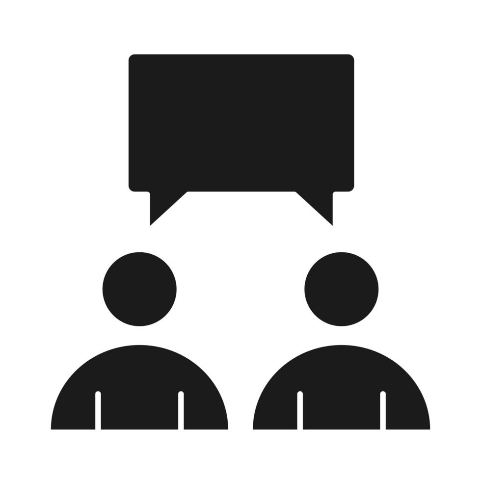 businesspeople talking work management developing successful silhouette style icon vector