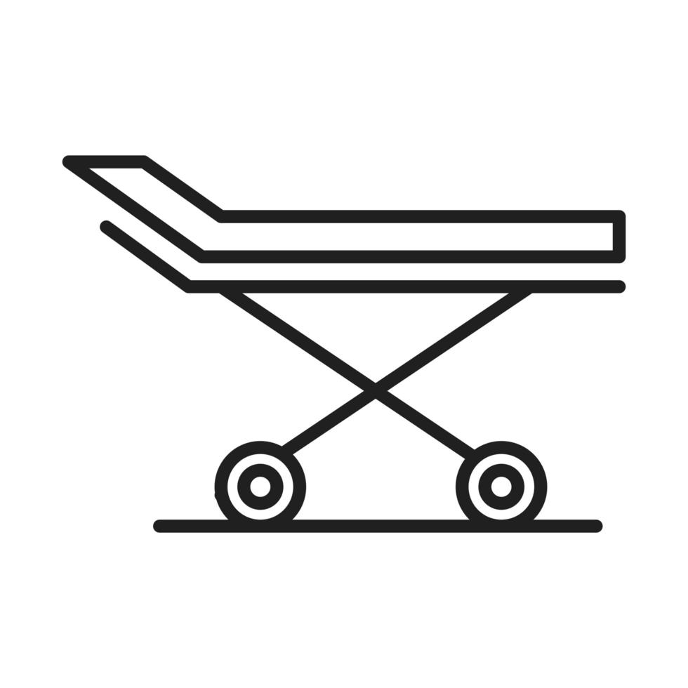 stretcher healthcare medical and hospital pictogram line style icon vector