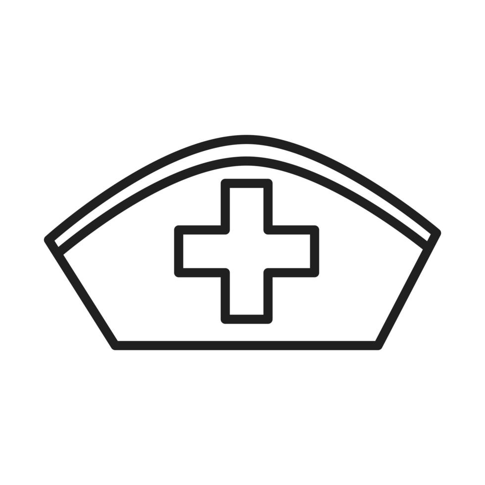 hat uniform nurse healthcare medical and hospital pictogram line style icon vector