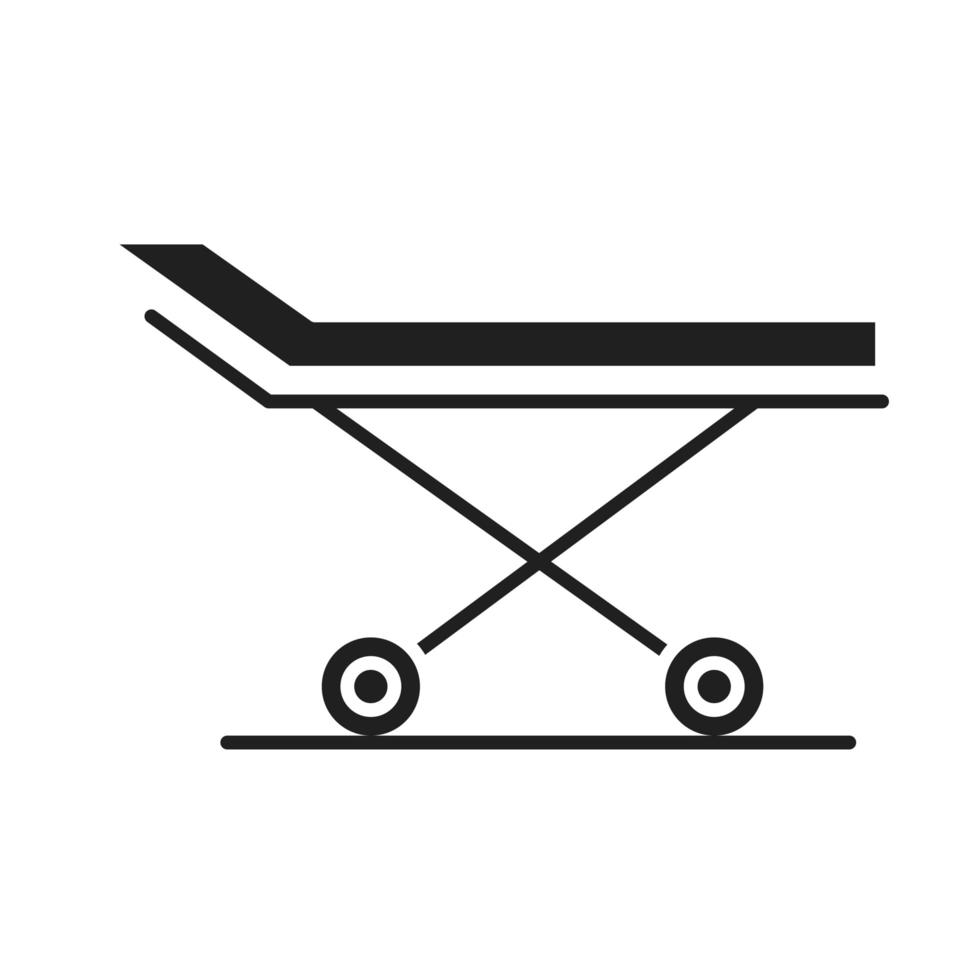 stretcher healthcare medical and hospital pictogram silhouette style icon vector