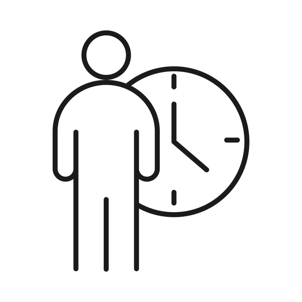 businessman and time clock business management developing successful line style icon vector