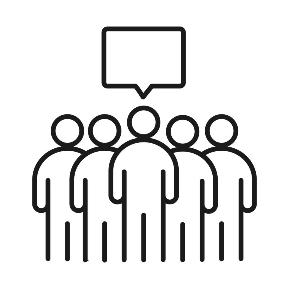 businesspeople group teamwork management developing successful line style icon vector