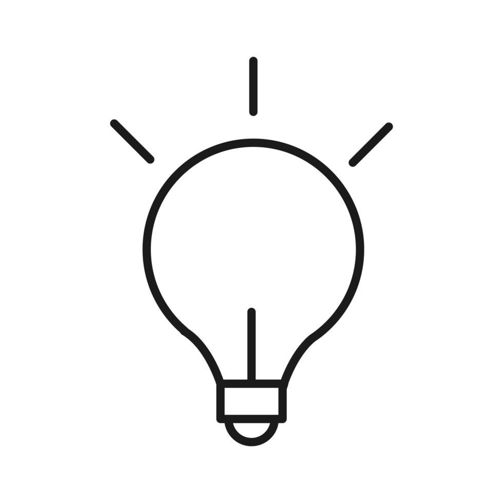 icono de estilo de línea de solución de idea de creatividad de bombilla vector