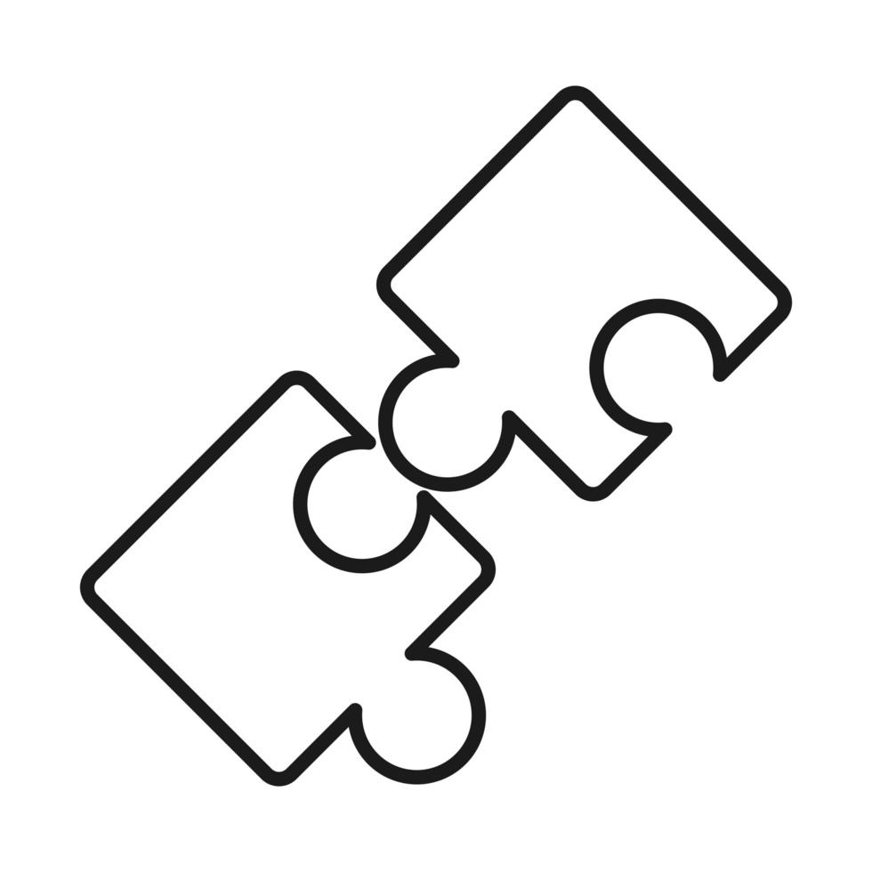 puzzles piece teamwork idea line style icon vector