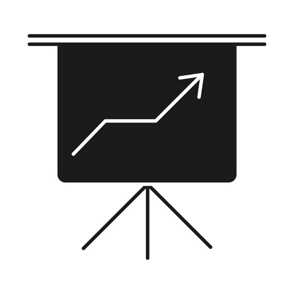 Junta presentación informe crecimiento gestión empresarial desarrollo exitoso icono de estilo de silueta vector