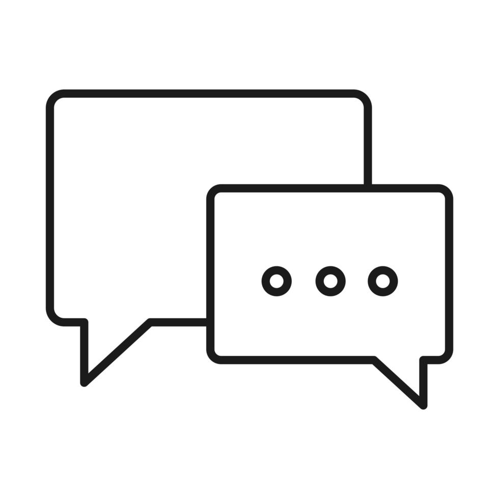 icono de estilo de línea de comunicación de chat de mensaje de sms de burbuja de discurso vector