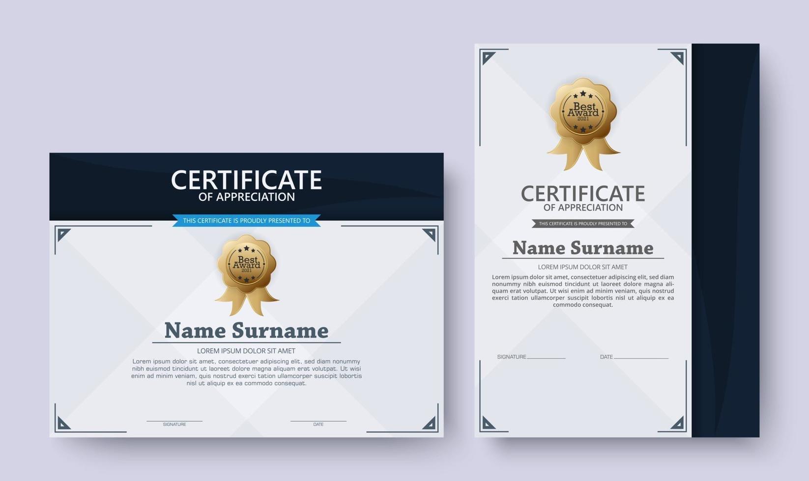 Membership certificate best award diploma vector