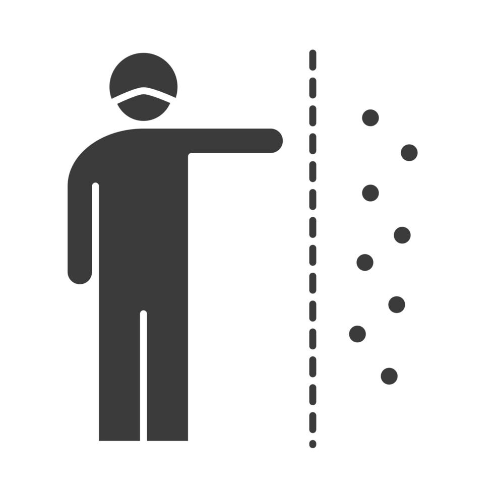 covid 19 coronavirus social distancing prevention outbreak spreading vector silhouette style icon