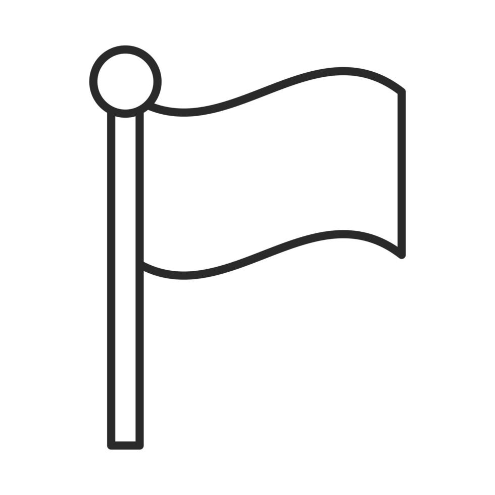 bandera en icono de estilo de línea de insignia de polo vector