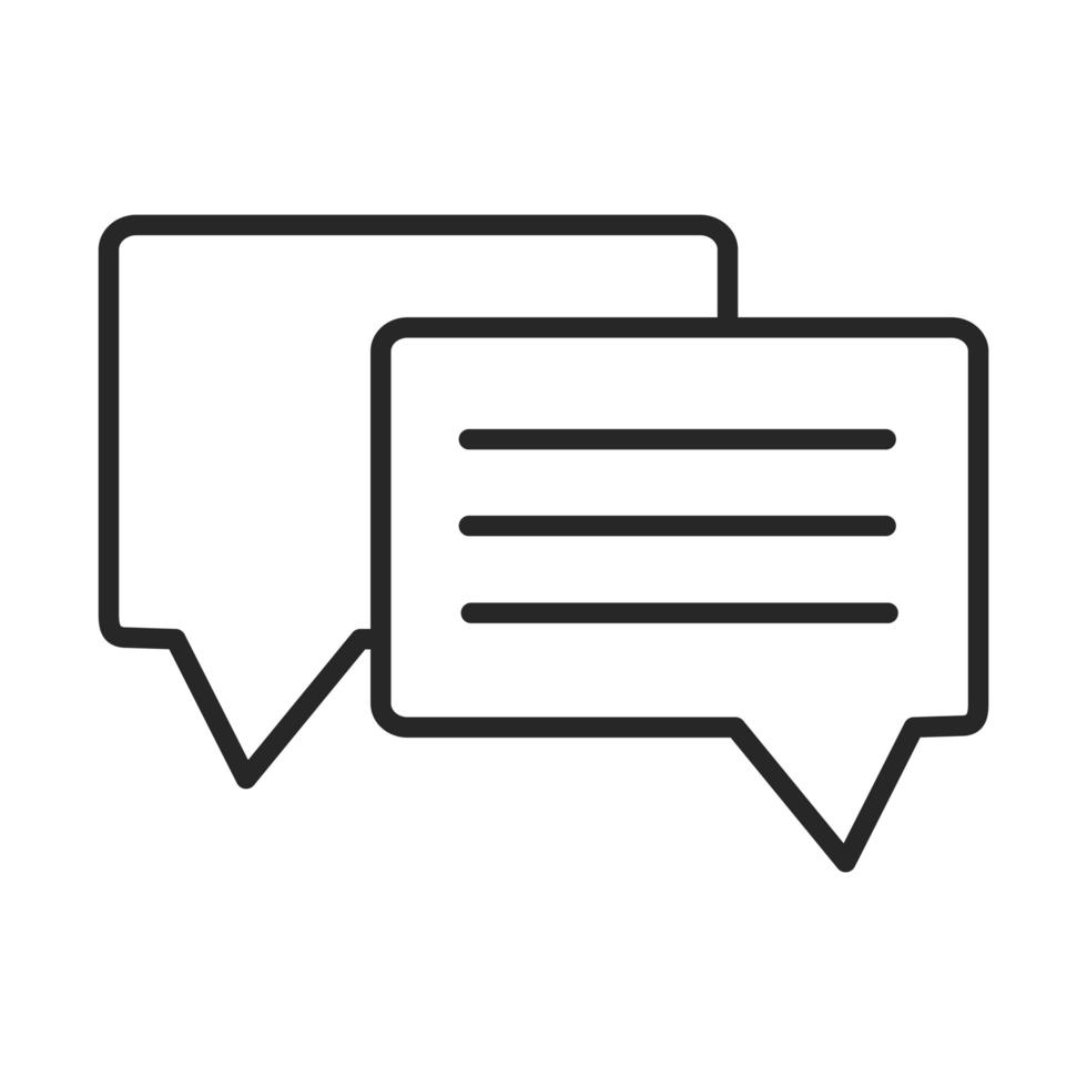 speech bubble chat message sms line style icon vector