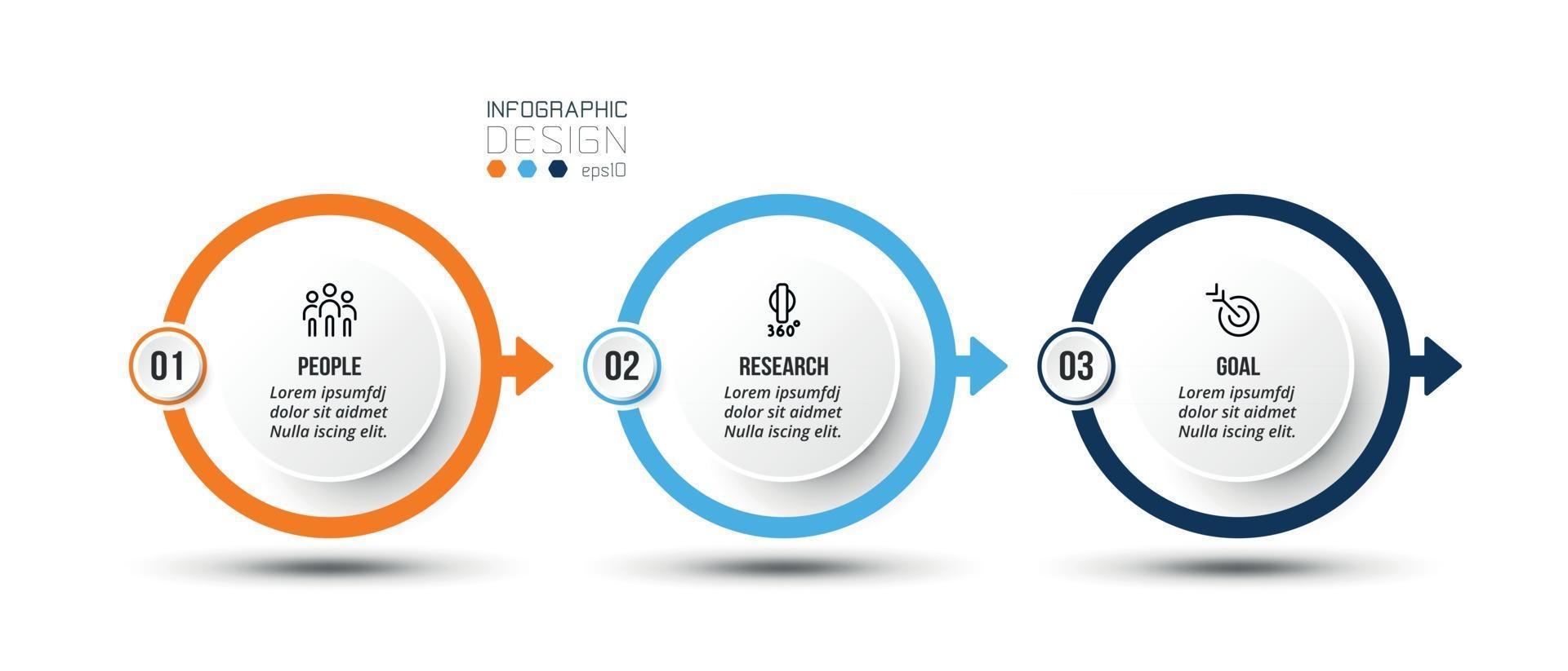 Infographic business template with step or option design vector