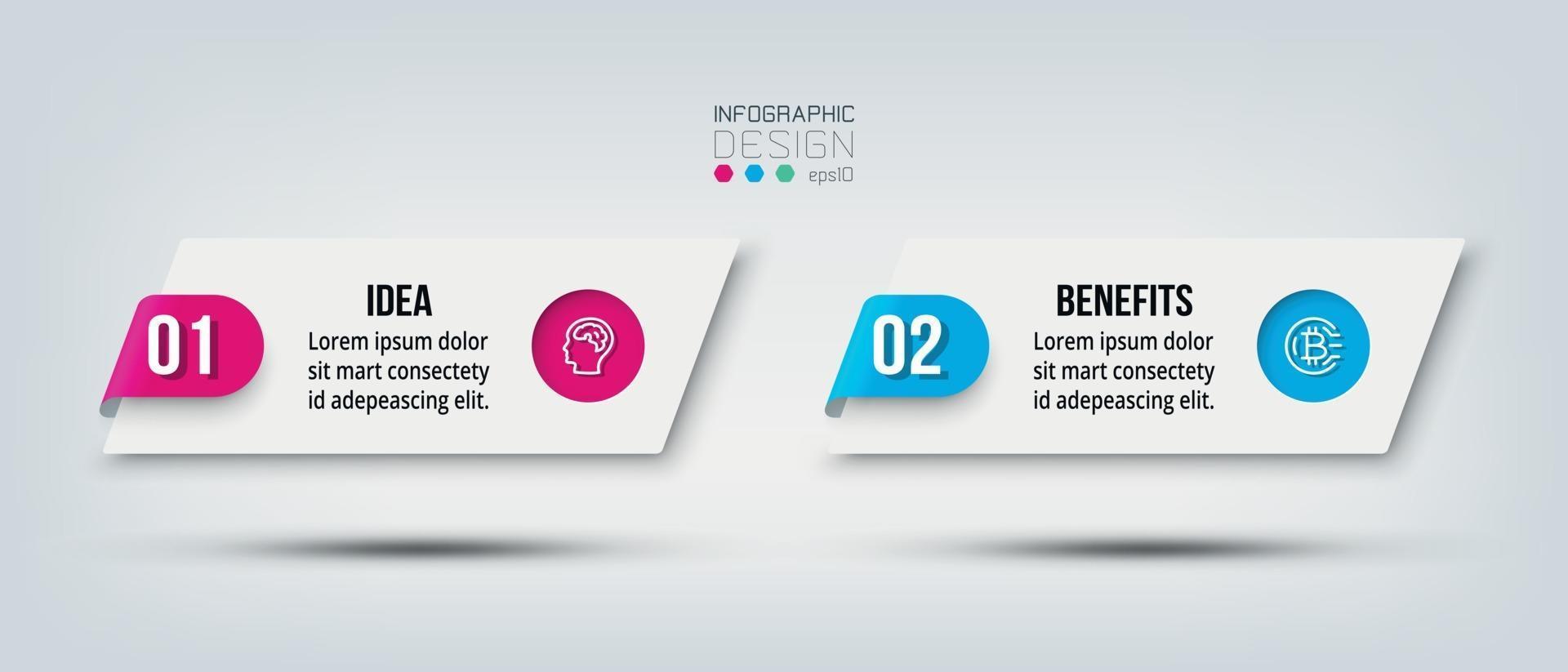 Infographic business template with step or option design vector