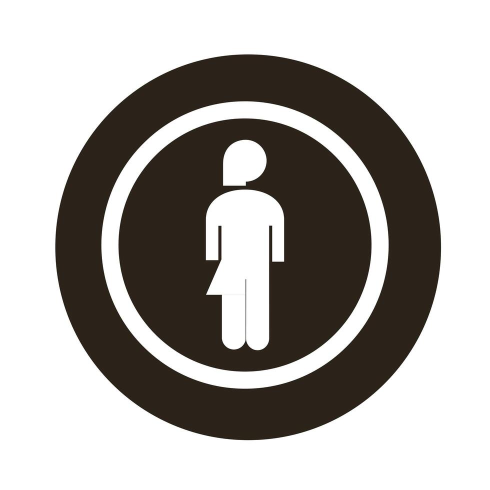 woman female figure block style icon vector