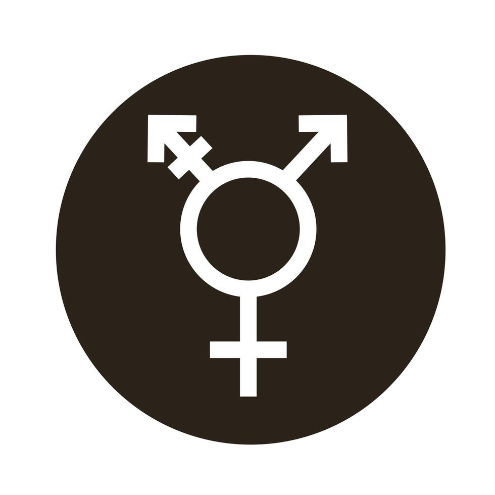 bisexual man gender symbol of sexual orientation block style icon vector